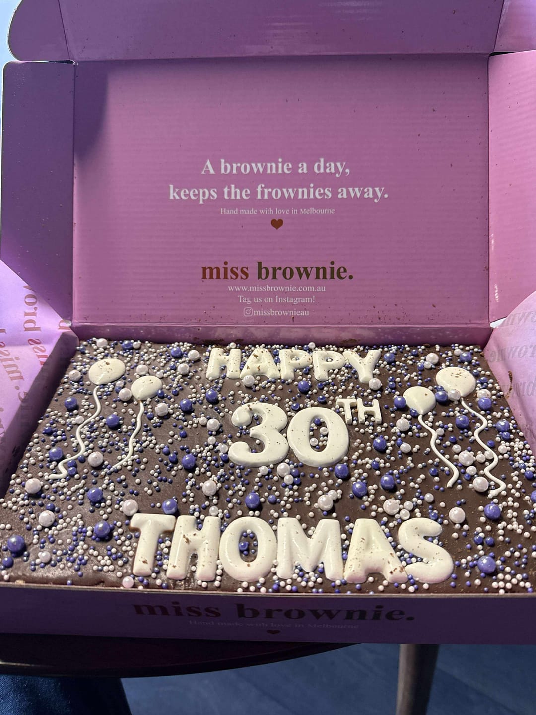 Customer photo review of Custom Love Brownie