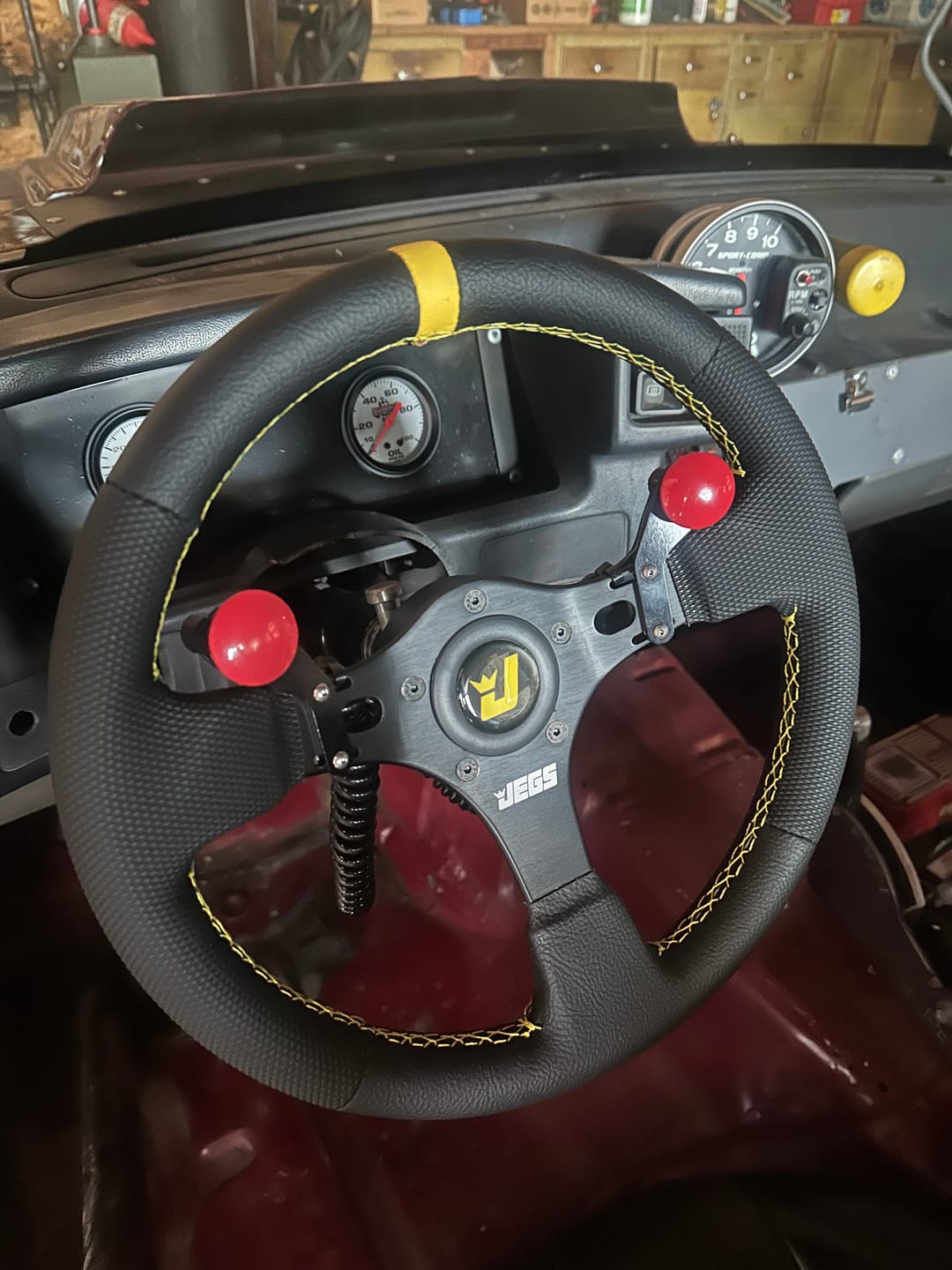 Customer photo review of Motion Raceworks Single Push Button Steering Wheel Bracket 15-00004