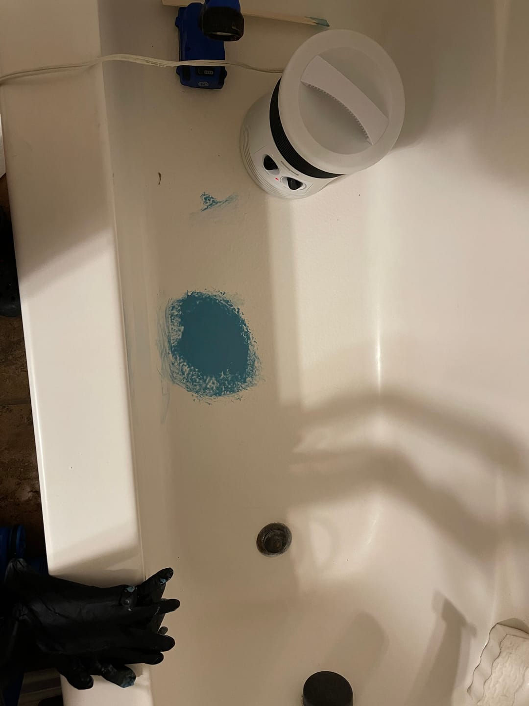 Customer photo review of Large Wall Damage - Tub and Shower Repair Kit