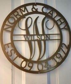 Customer photo review of Elaborate Name - Steel Sign