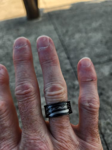 Customer photo review of The Hero Company's Don’t Tread On Me Ring- Helps Pair Veterans With A Service Dog Or Shelter Dog