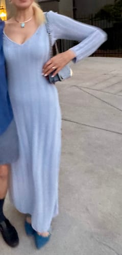 Customer photo review of Knit V-Neck Maxi Dress