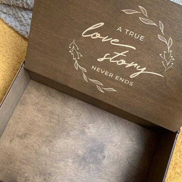 Customer photo review of Personalized Memory Wooden Keepsake Box