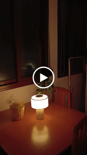 undefined review of Auríe Portable Lamp | Travertine Stone & Linen image 1 out of 1