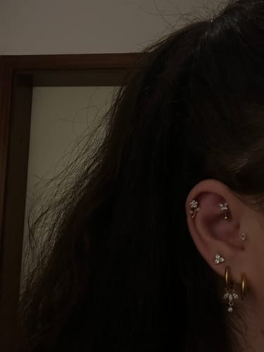 Customer photo review of Simple Ohrringe | 18K vergoldet