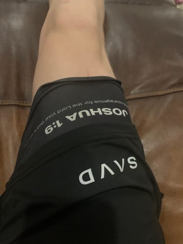 Customer photo review of Joshua 1:9 Lion Performance Shorts