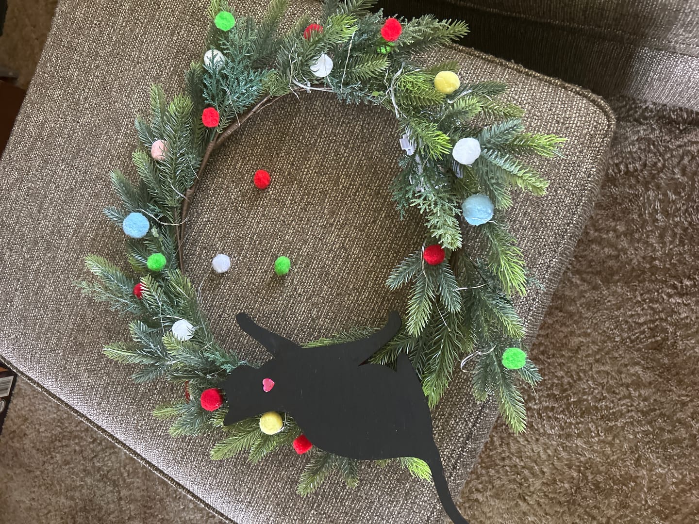 Customer photo review of Unfinished Wood Playing Cat Shape - Craft - up to 46"
