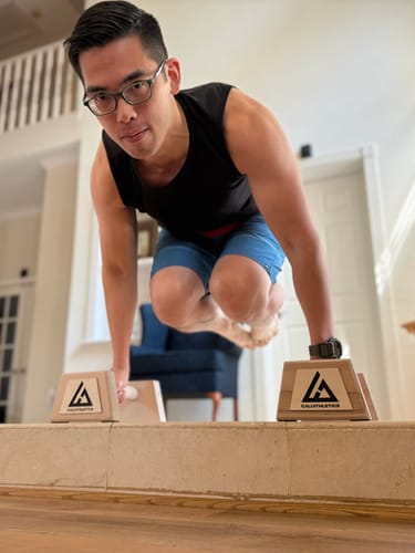 Customer photo review of Wooden Parallettes MEDIUM