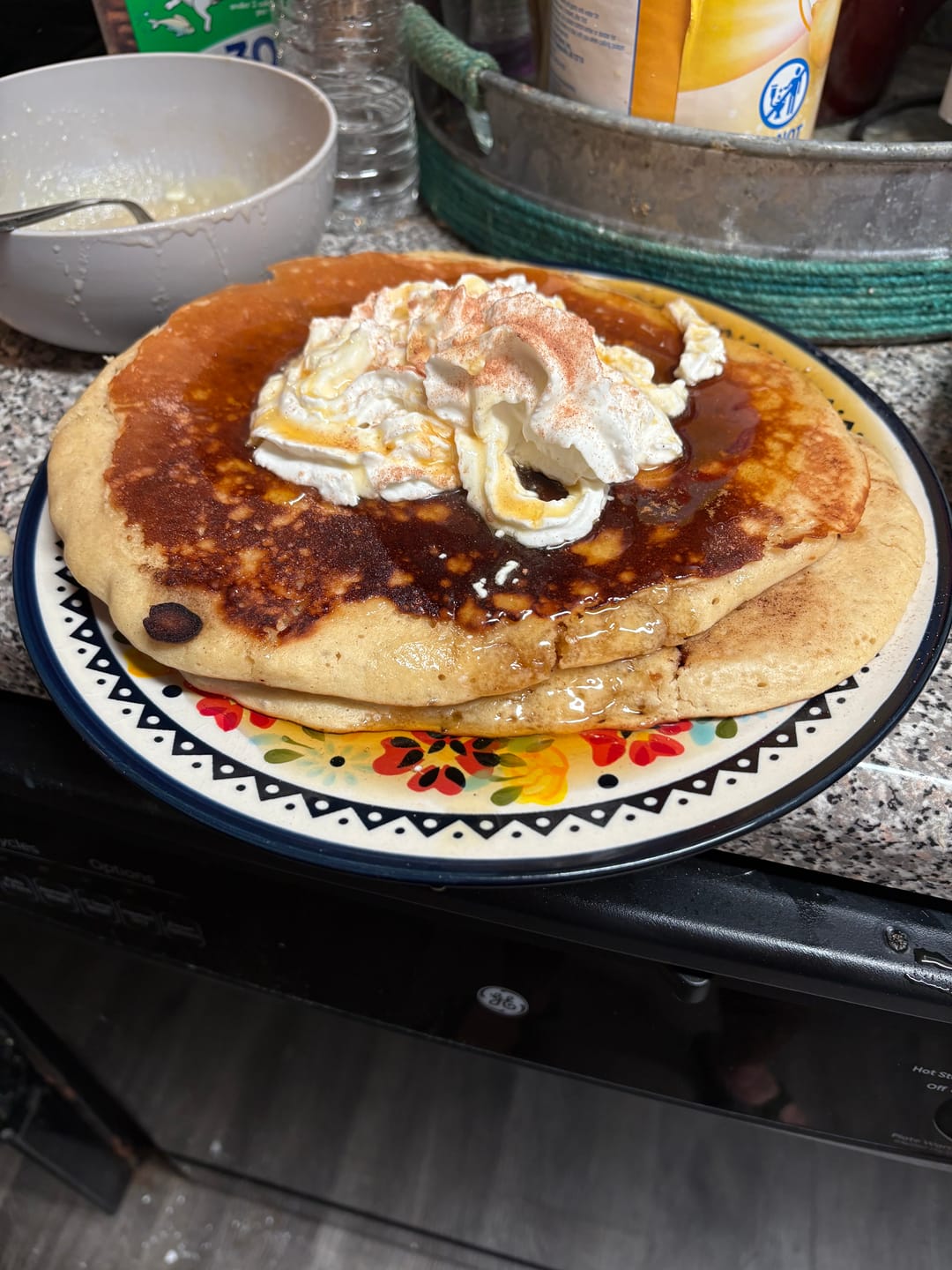 Customer photo review of Cousin T's Cinnamon Bun Gourmet Pancake Mix (2 Pack)