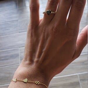 Customer photo review of Custom Sideways Initial Bracelet