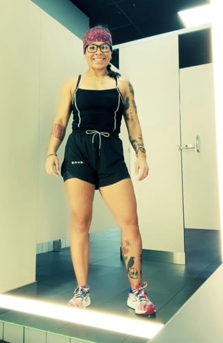 Customer photo review of Joshua 1:9 'Lion' Women's Performance Shorts