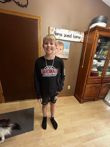 Customer photo review of Joshua 1:9 'Lion' Youth Performance Shorts
