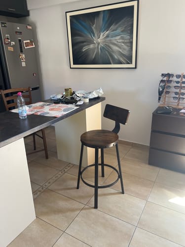 Customer photo review of Σκαμπό για Πάσο Κουζίνας σετ 2 Χαμηλό 62,5 εκ Ύψος Καθίσματος Πάγκου Κουζίνας βιομηχανικό σχέδιο vintage καφέ LB-C076B01