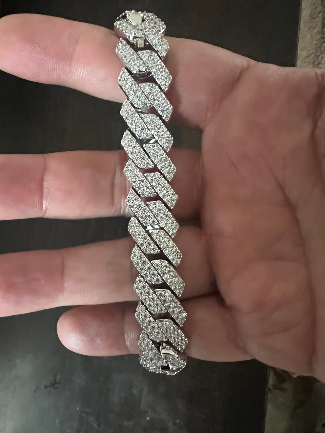 Customer photo review of 14mm Monaco Chain - White Gold