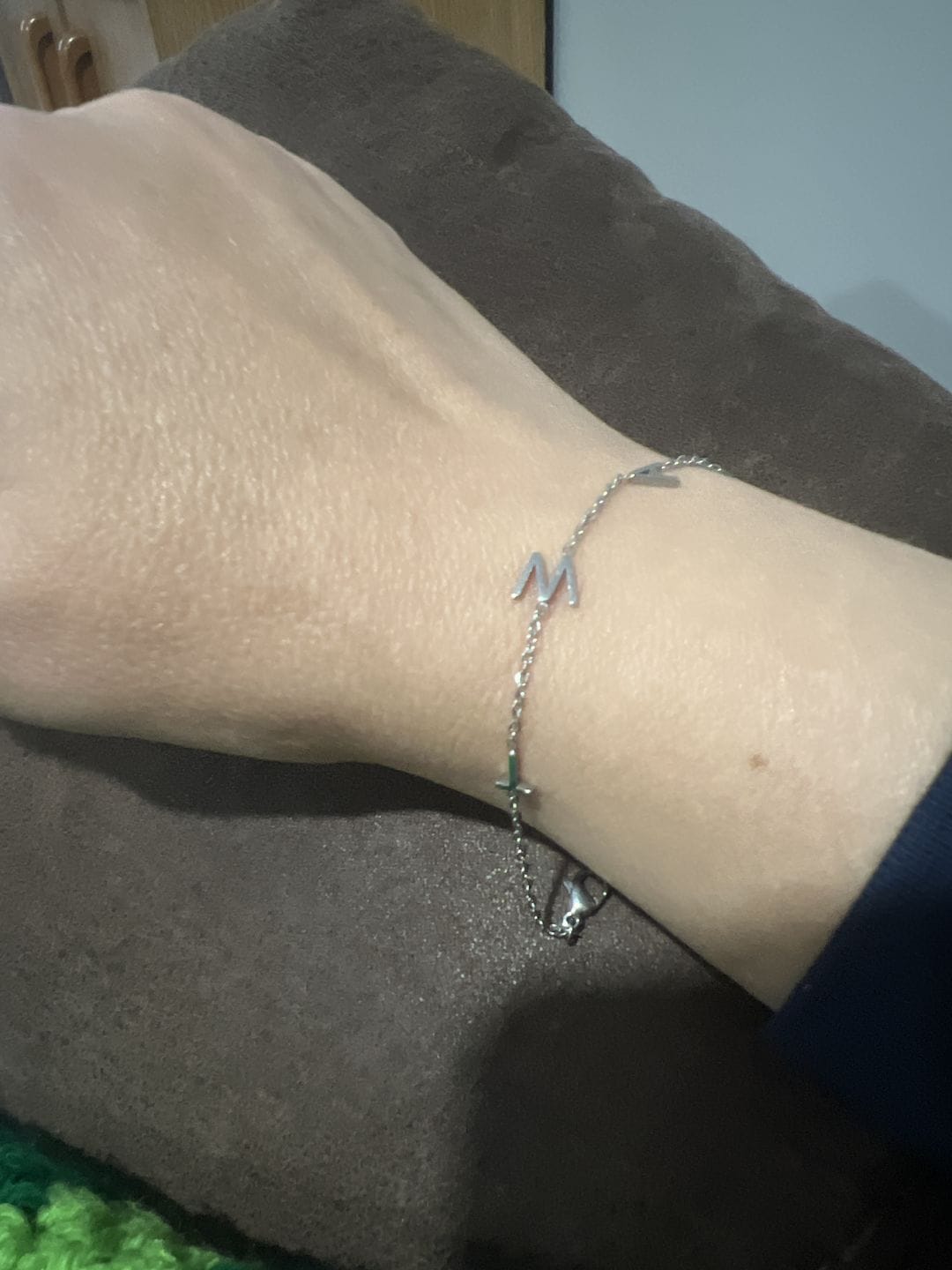 Customer photo review of Custom Sideways Initial Bracelet