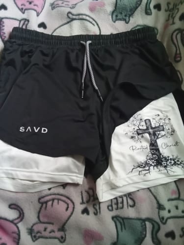 Customer photo review of 'Rooted in Christ' Women's Performance Shorts