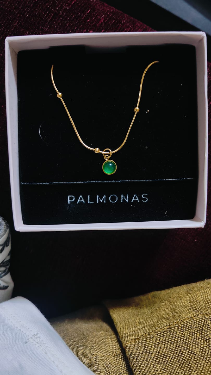 Customer photo review of Emerald Glow Pendant