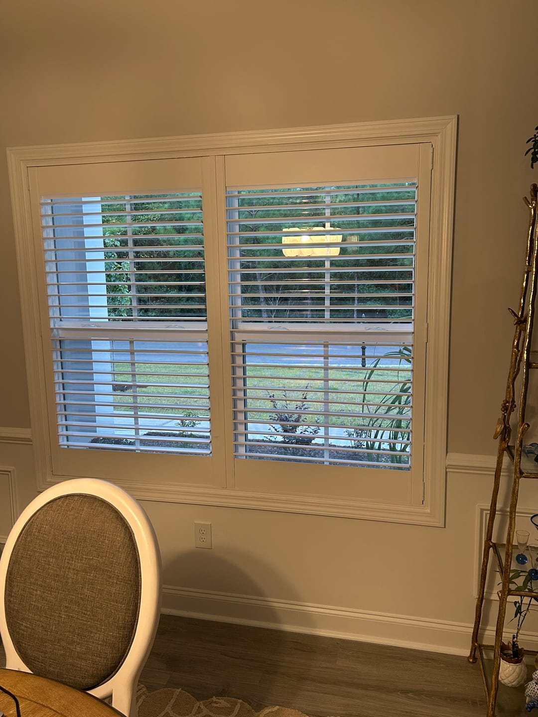 Customer photo review of Painted Wood Plantation Shutter