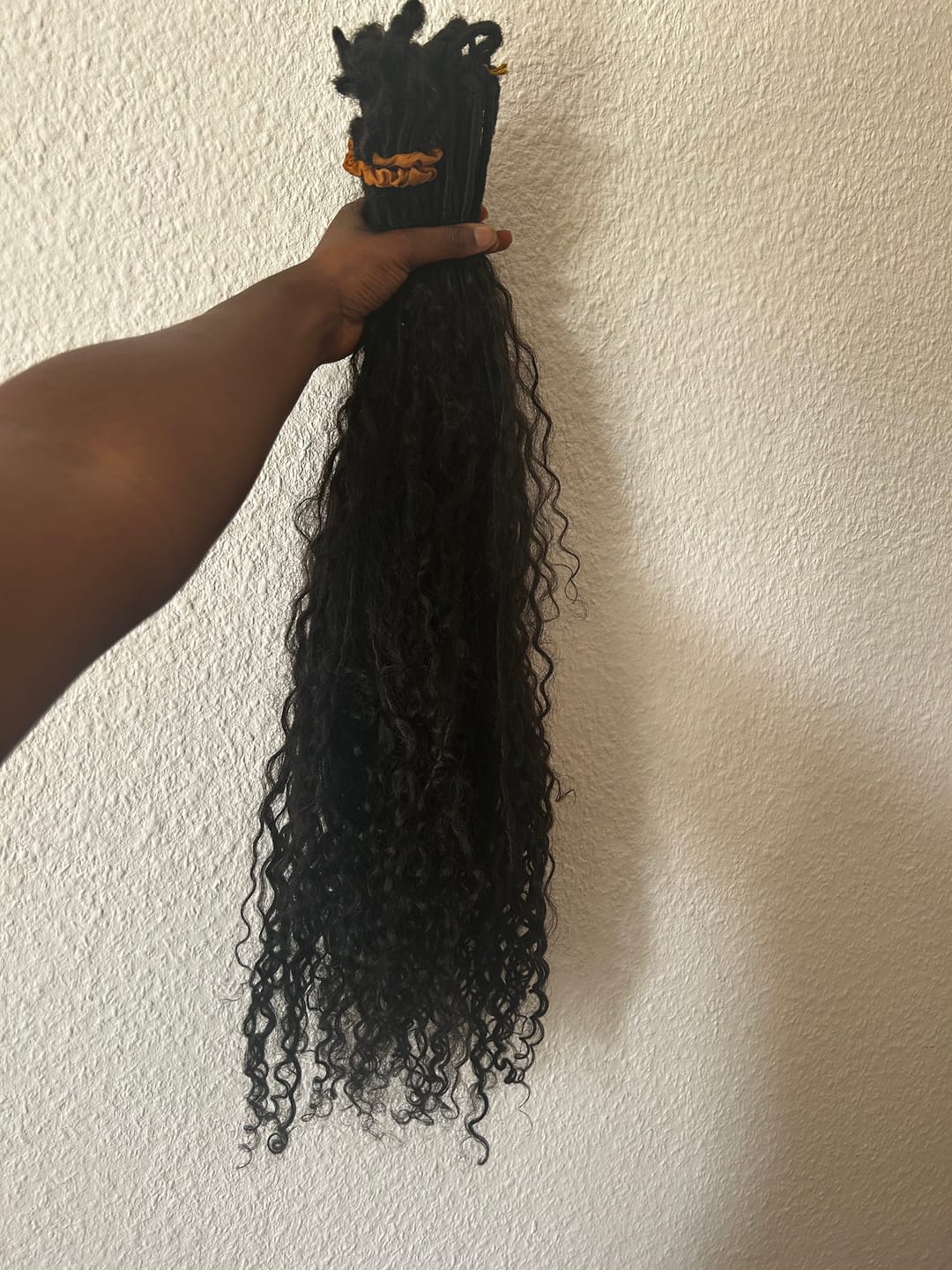Customer photo review of Pre-looped Crochet Boho Locs with Human Hair Curls