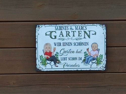 Customer photo review of Personalisiertes Gartenschild mit Namen Anpassbar