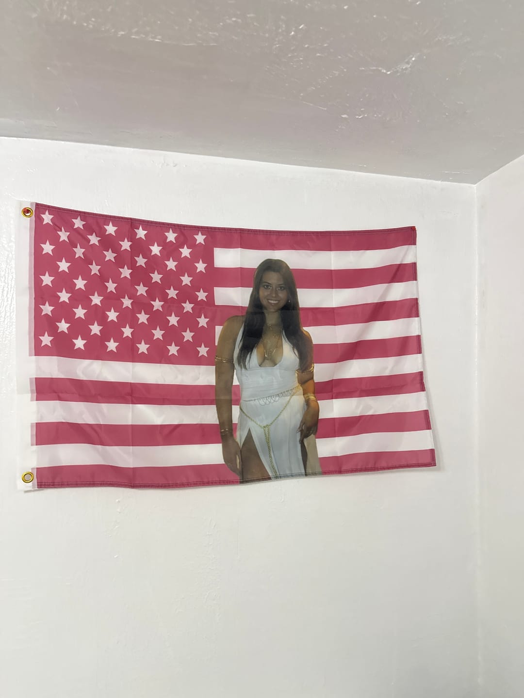 Customer photo review of Personalized Pink American Flag