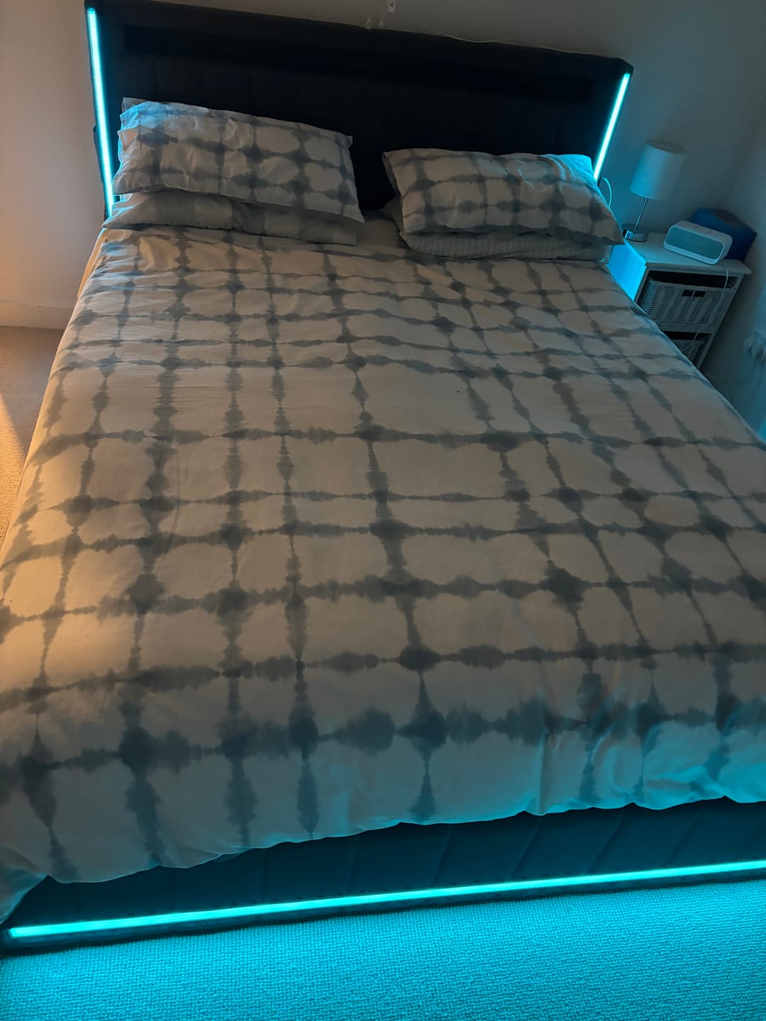 Customer photo review of Queen Bed Frame with Storage Drawers LED Lights & USB