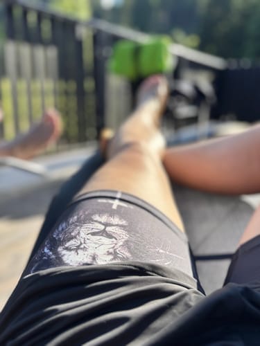 Customer photo review of Joshua 1:9 'Lion' Women's Performance Shorts