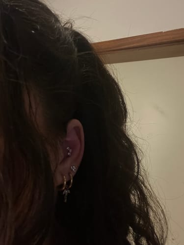 Customer photo review of Diamond Leaves Piercing | Titan