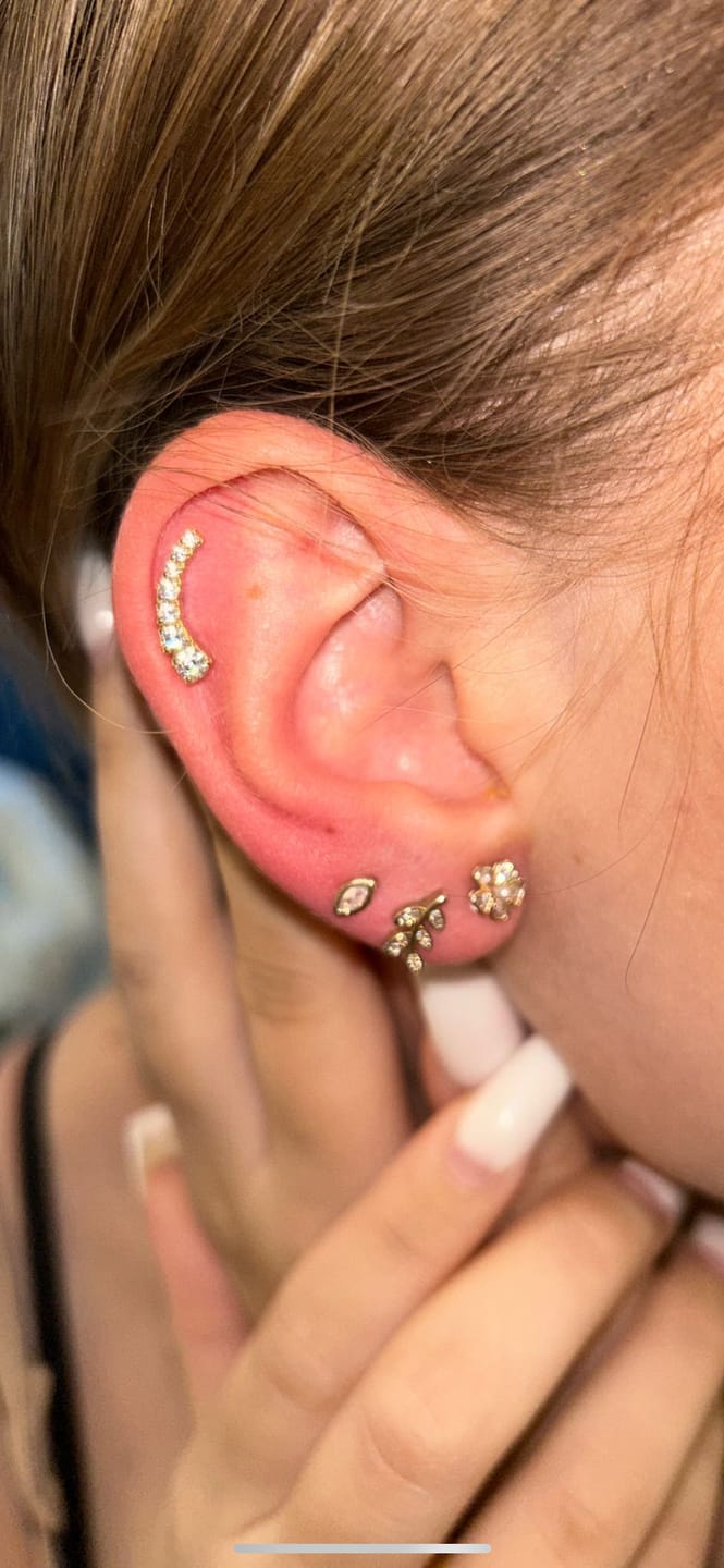 Customer photo review of Elegance Crystals Labret Piercing - Titan