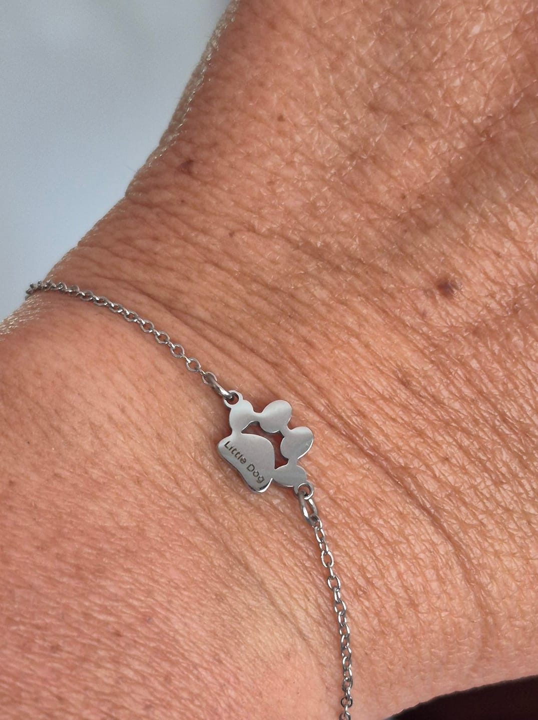 Customer photo review of Custom Paw Name Bracelet