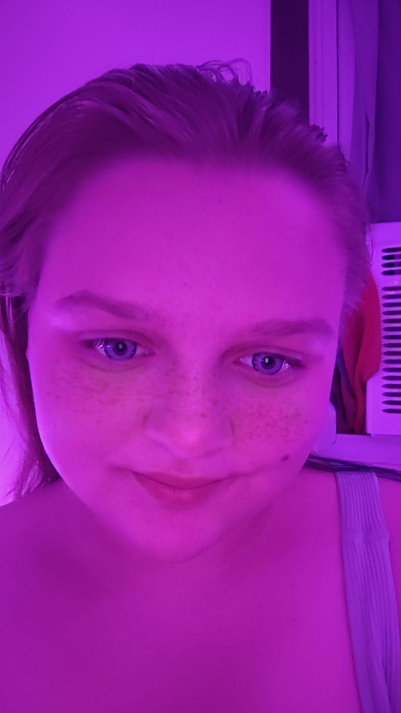 Customer photo review of Cosplay Lucifer's Eye Purple Prescription Colored Contact Lenses