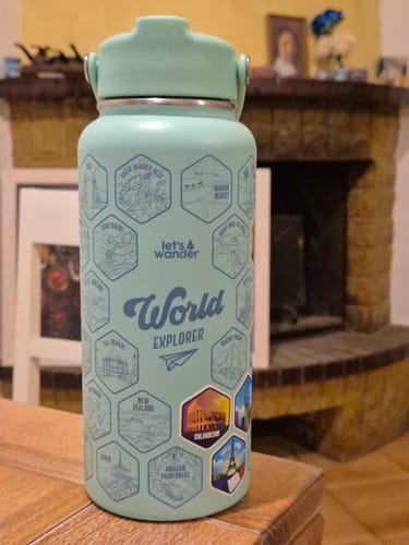 Customer photo review of World Explorer Bottle + Stickers