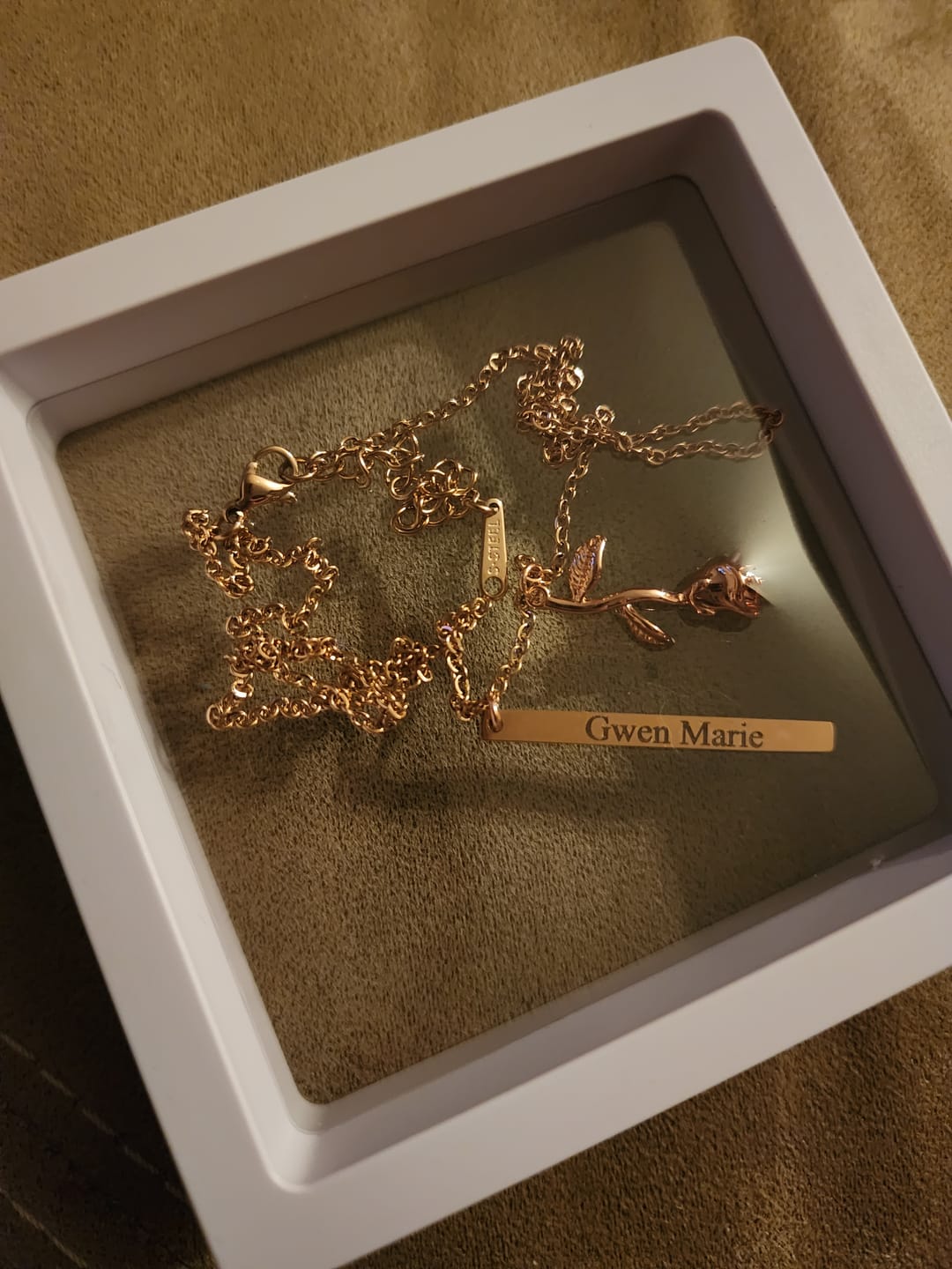 Customer photo review of Bubble Name Necklace