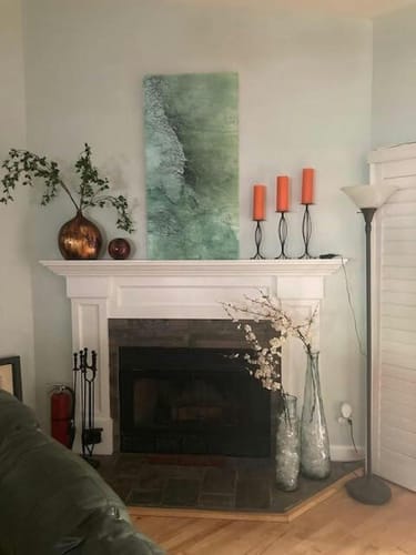 Customer photo review of Emerald Depths – Textured Abstract Green Wall Art