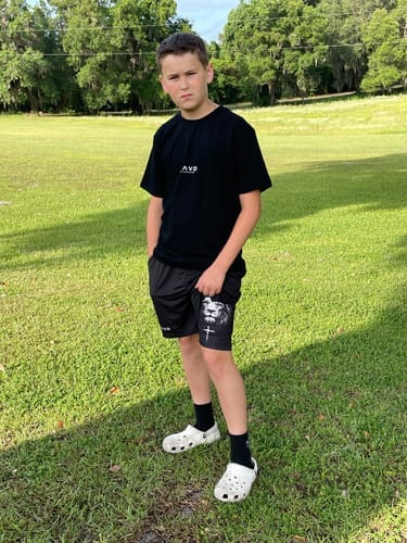 Customer photo review of Joshua 1:9 'Lion' Youth Performance Shorts