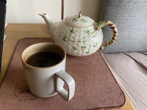 Customer photo review of Belleek Classic 1880 - Gold Shamrock Teapot - *Belleek.com - Exclusive*