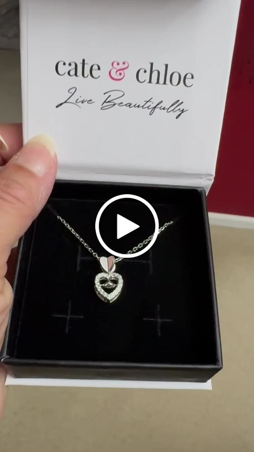 Customer video review of Shelby 18k White Gold Plated Heart Dancing Necklace with Swarovski Crystals