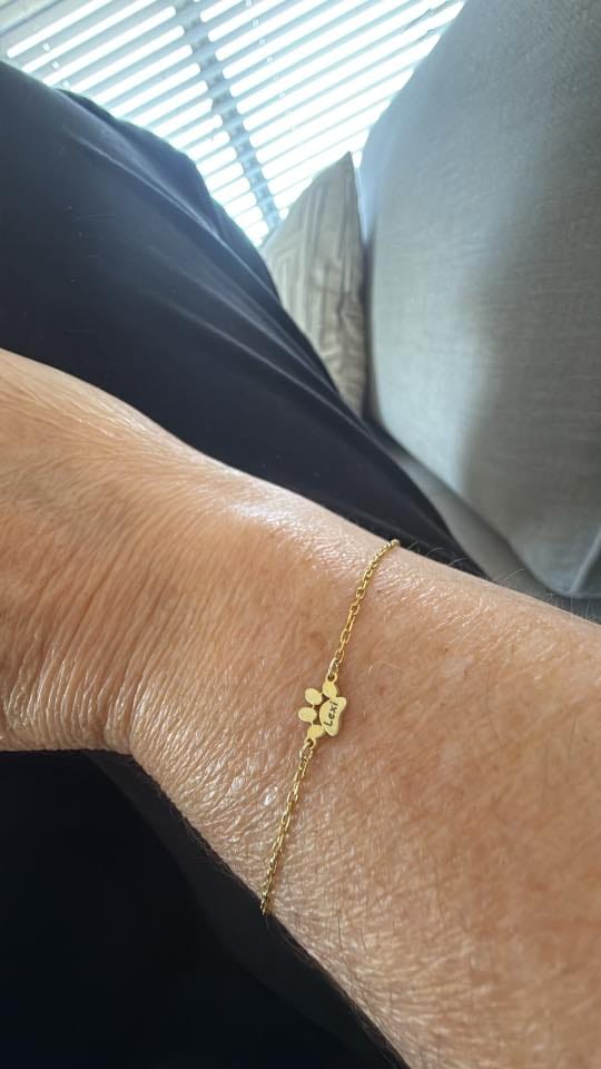 Customer photo review of Custom Paw Name Bracelet