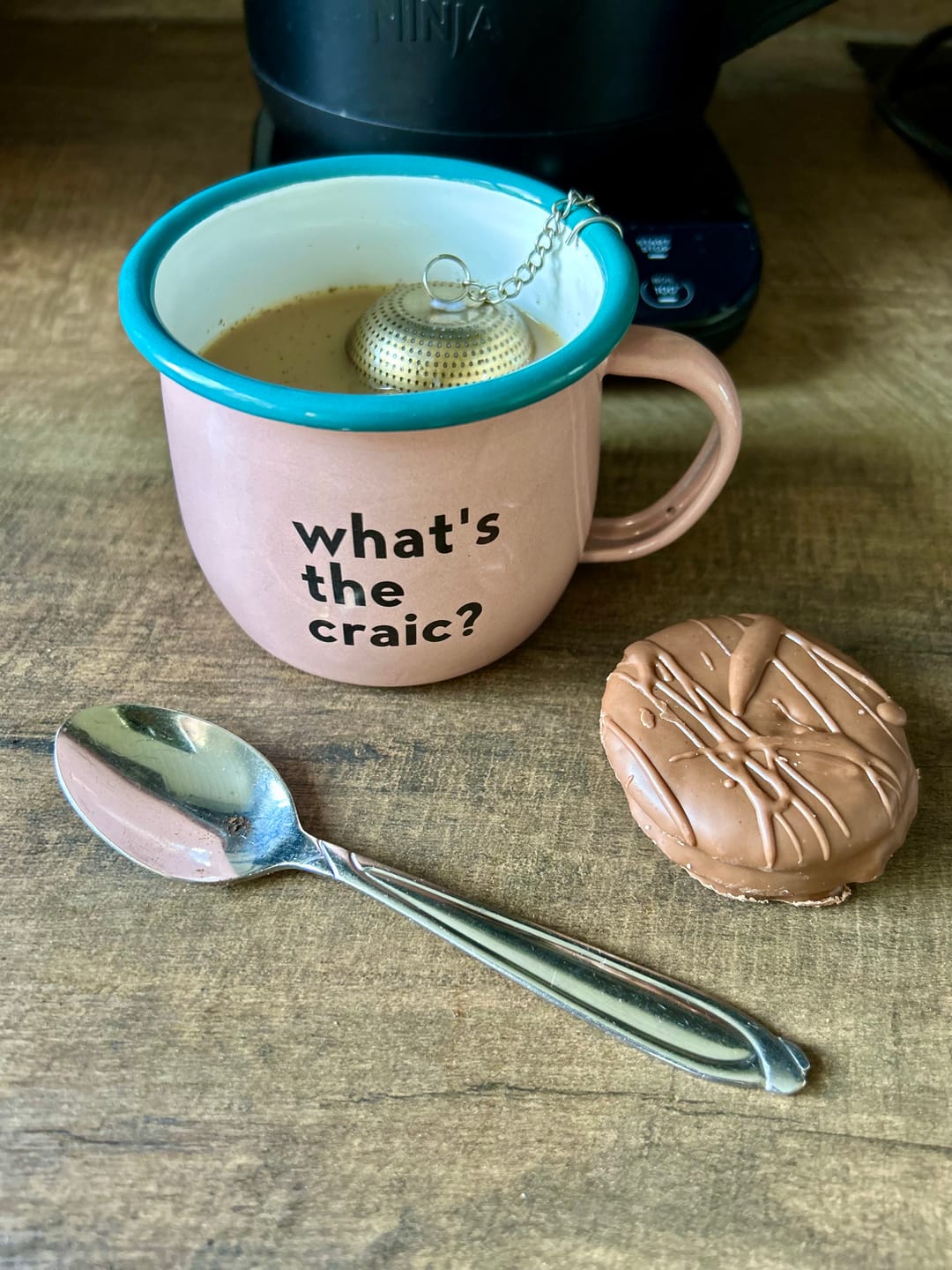 Customer photo review of What's The Craic Enamel Mug | Born & Bred