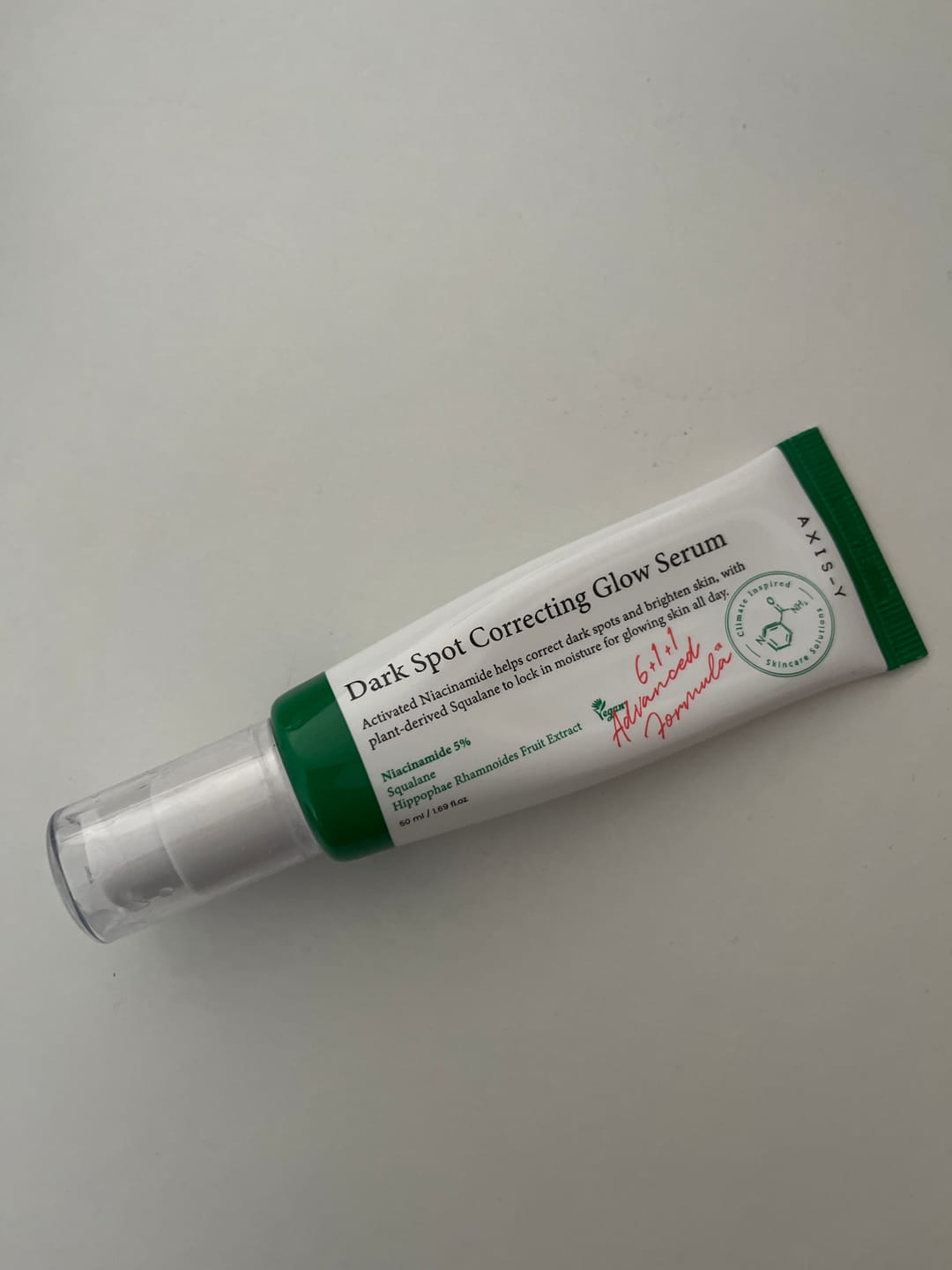 Customer photo review of Serums tumšo plankumu korekcijai AXIS-Y Dark Spot Correcting Glow Serum