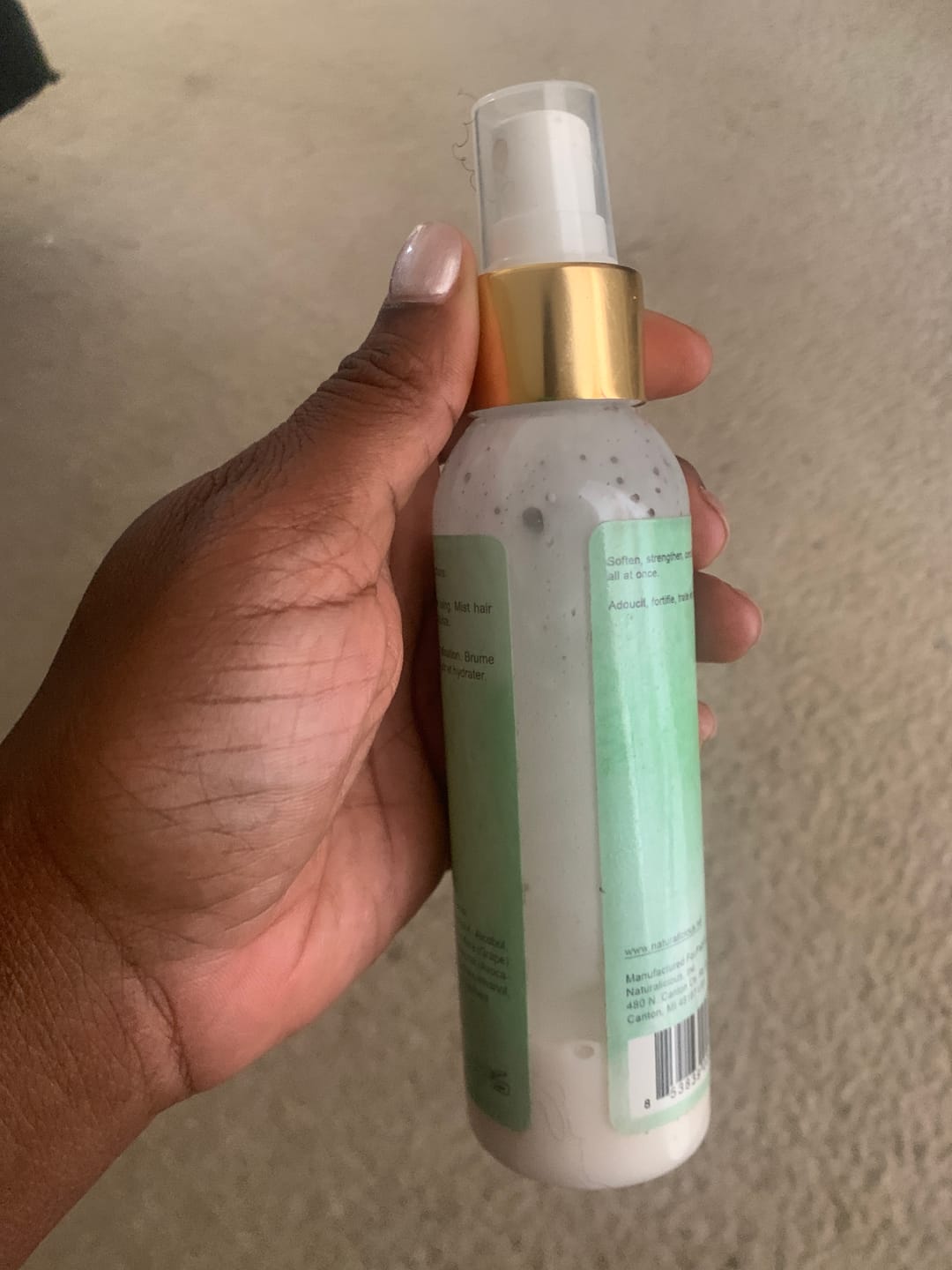 Customer photo review of Heavenly Hydration Grapeseed Hair Mist