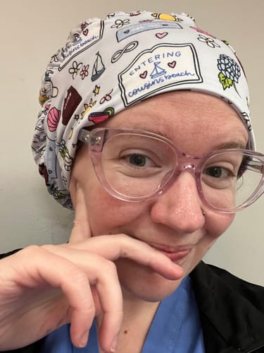 Customer photo review of DuoStyle Scrub Hat - Cousin’s Beach