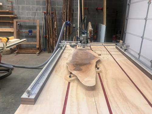 Customer photo review of 72" Linear Rails For Router Sled (Pair-Set Of 2)