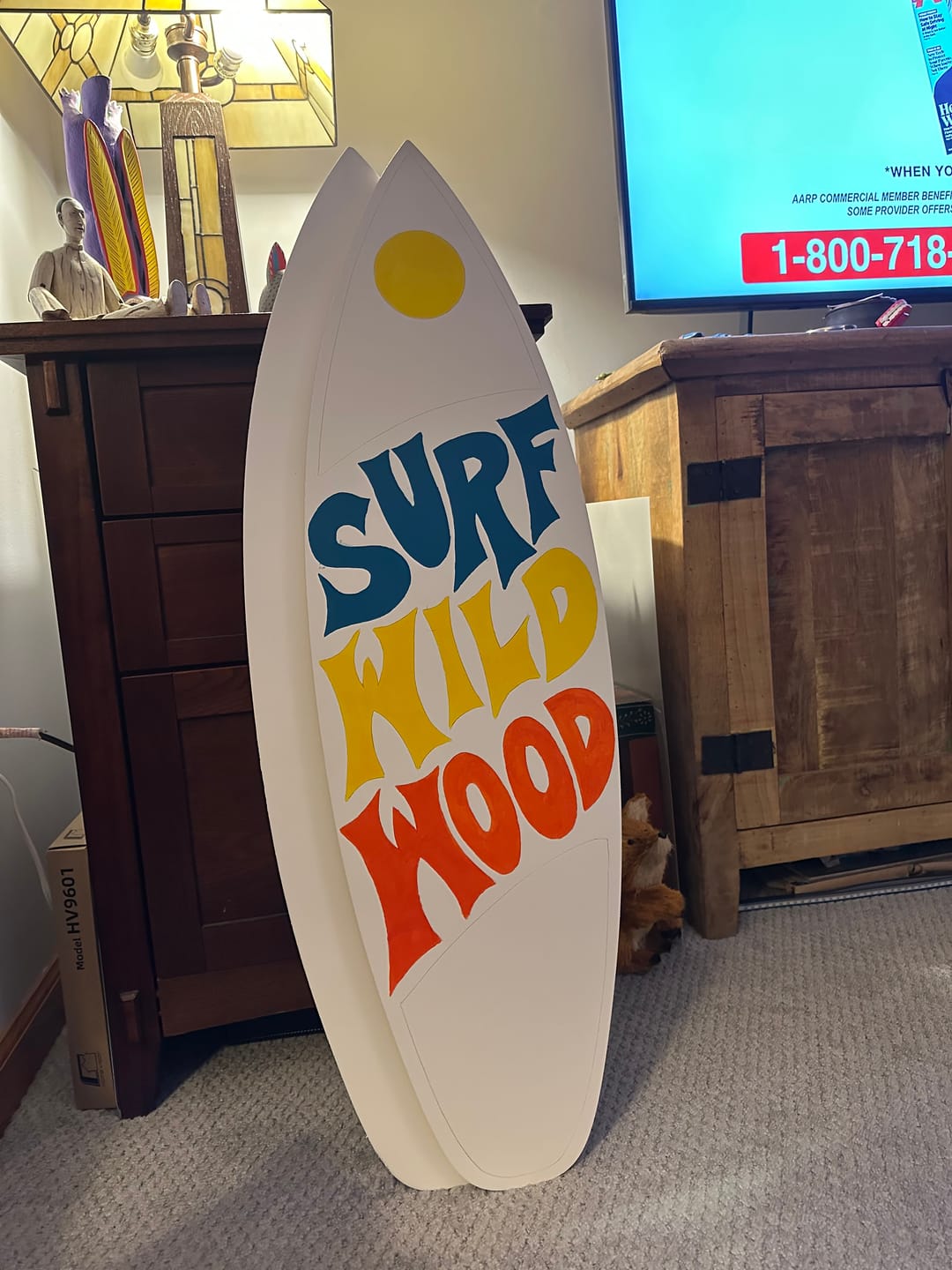 Customer photo review of Bigger Better | Unfinished Wood Surfboard Shape | DIY Craft Cutout |