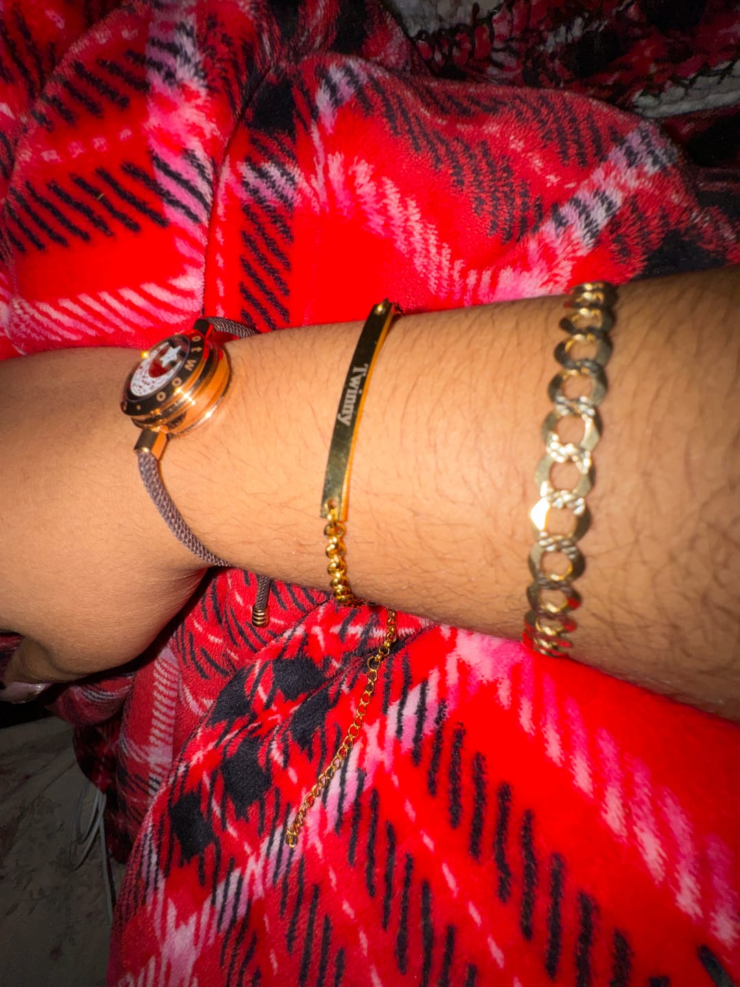 Customer photo review of Engraved Bar Bracelet