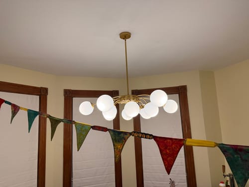 Customer photo review of Blossom 12-Light Opal Glass Bubble Semi Flush Chandelier