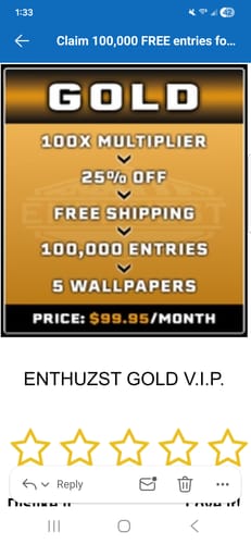 Customer photo review of ENTHUZST GOLD V.I.P.
