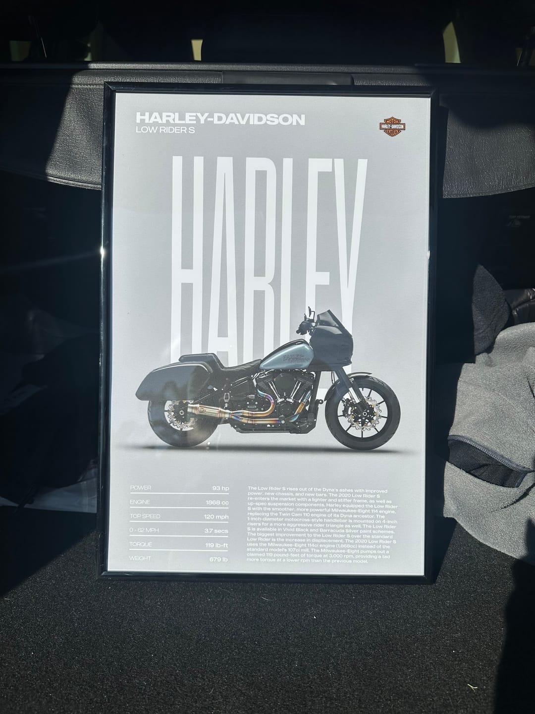 Customer photo review of Editorial Custom Motorcycle Poster – Artist Handmade