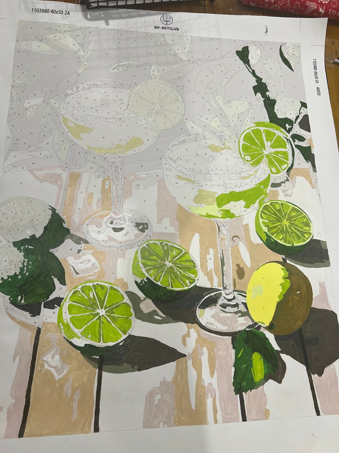 Customer photo review of Margarita cocktails | Paint by Numbers