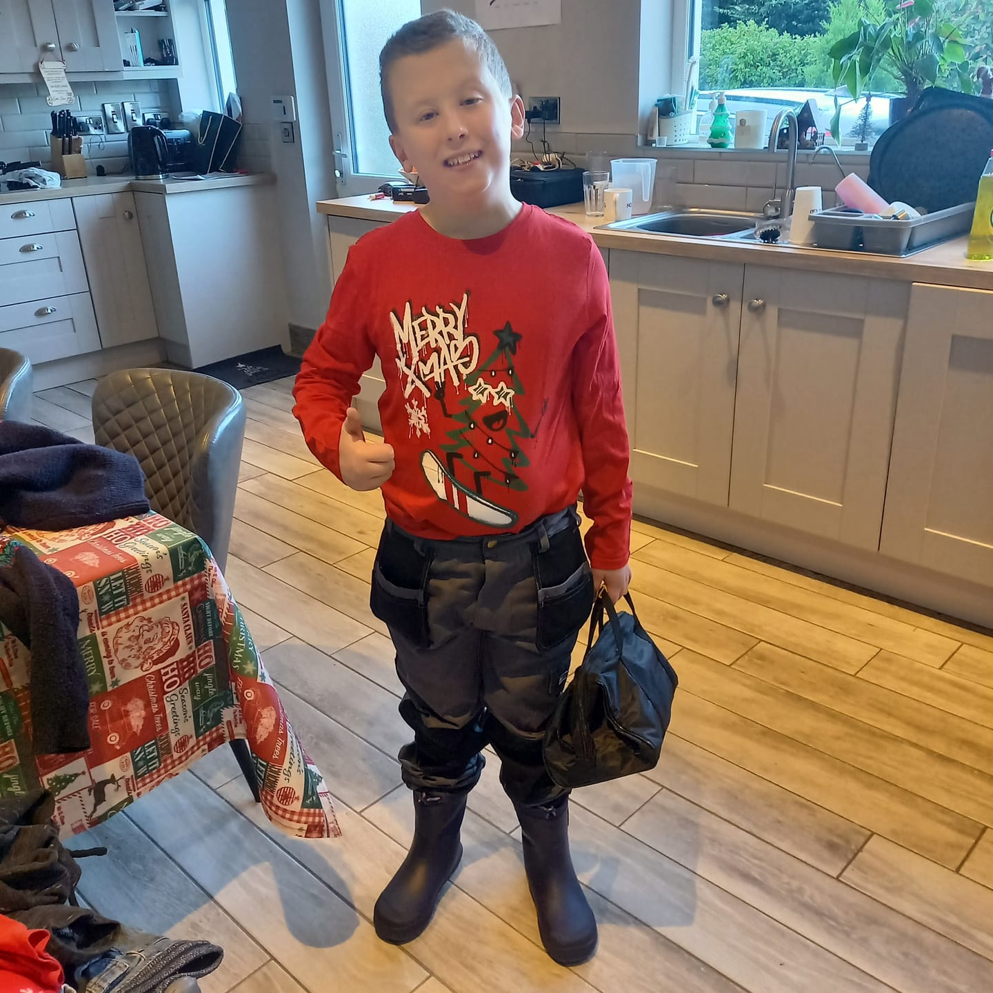 Customer photo review of Kerosene  Pro Work Junior Trouser Grey/Black